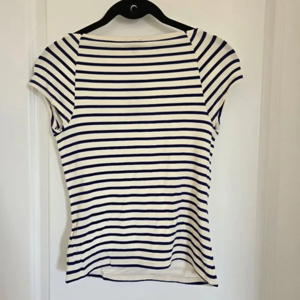 NWT • Express • fitted striped boat neck short sleeve top - Picture 6 of 9